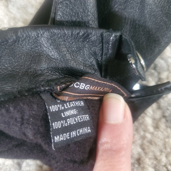 BGBG Max Azria Black Leather Studded Gloves - Picture 7 of 8